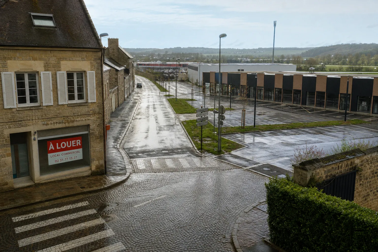 Local commercial à Villers-Bocage : centre-ville ou zone ?